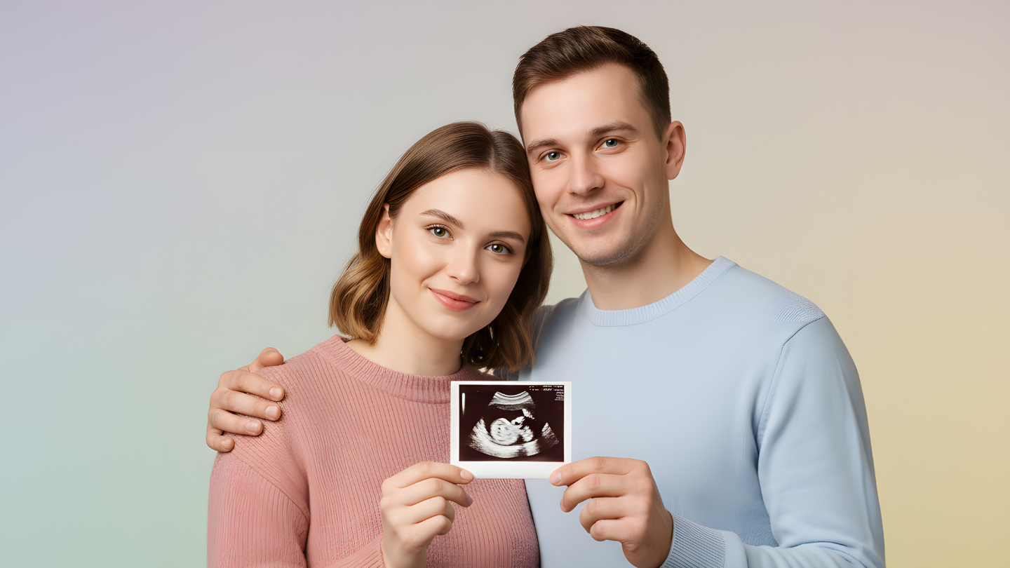 Couple Holding Ultrasound Image
